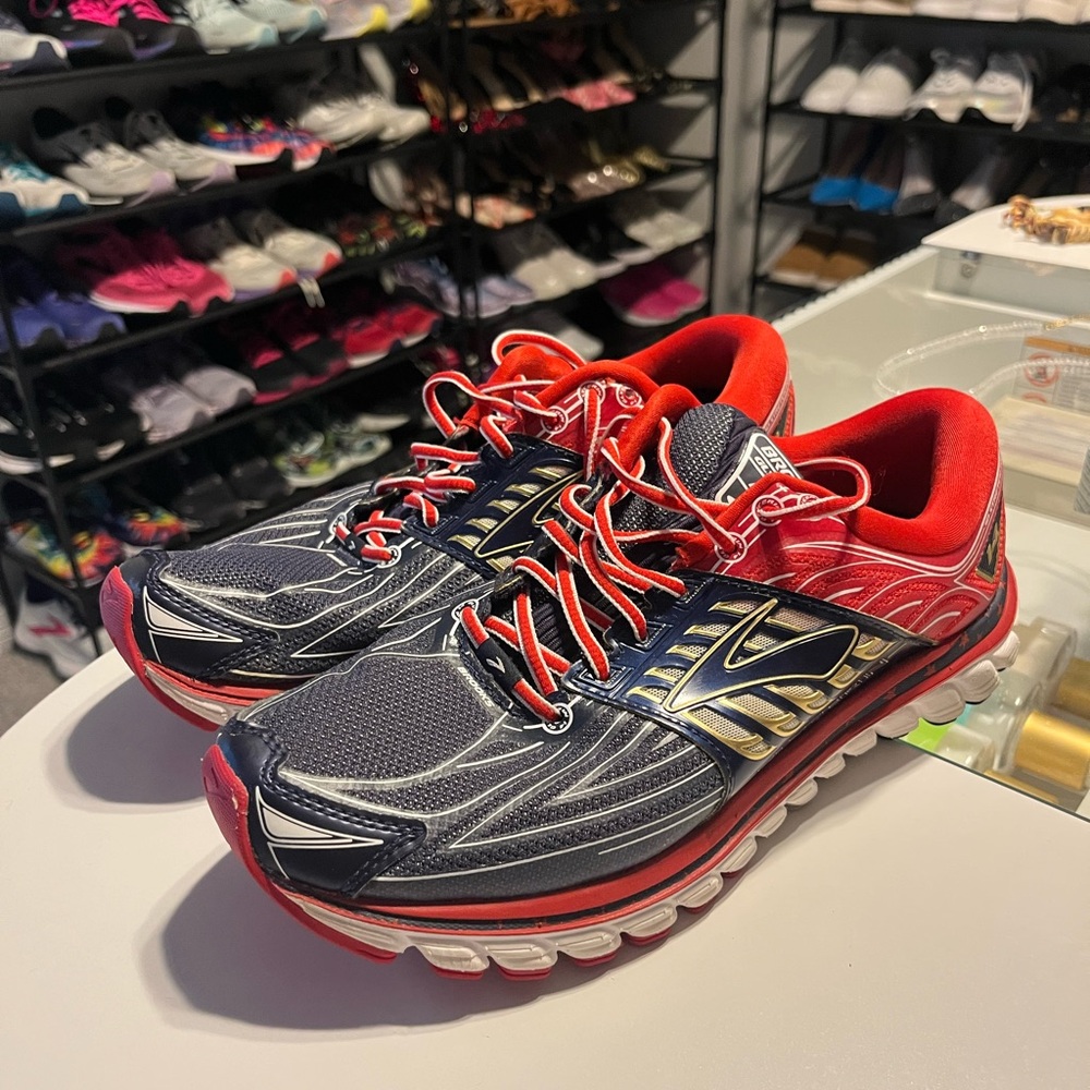 Brooks Athletic Shoes in Red and Blue